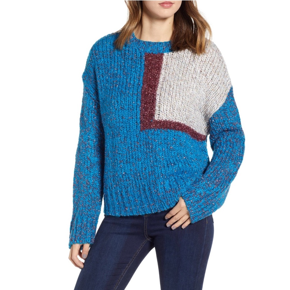 NWT Nordstrom Prima Geometric Sparkle Sweater